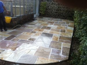 himalayan stone patio paving for Bernies Gardening Services garden services Guernsey