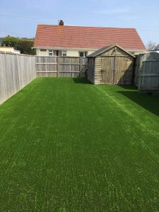 Large artificial grass lawn for Bernies Gardening Services